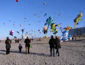 vliegeren op het strand